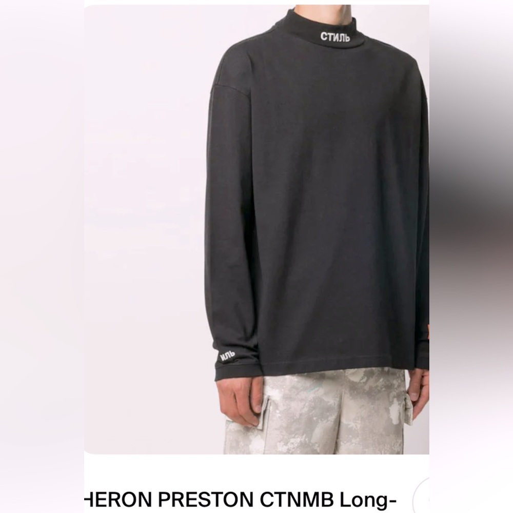 ⭐️  Heron Preston- CTNMB Men’s Medium Charcoal Long-Sleeve Shirt